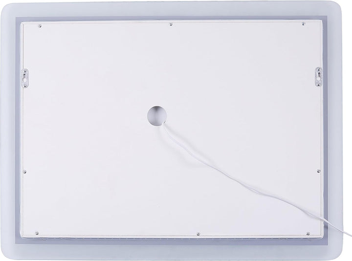 Beliani Badspiegel Silber LED-Beleuchtung rechteckig 80x60 cm Antibeschlagsystem Corroy