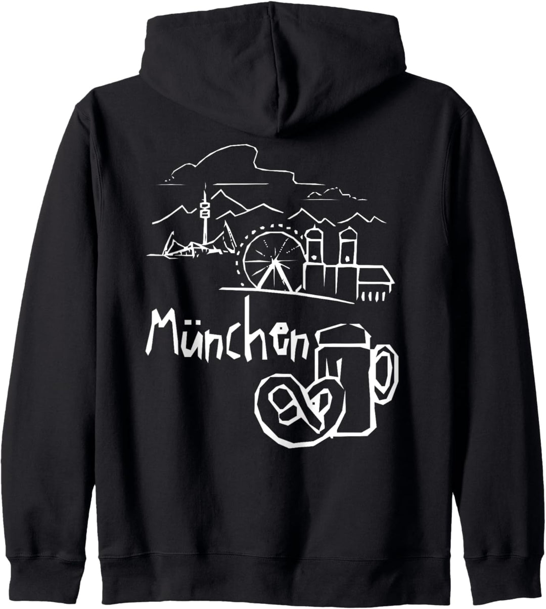 Brezel Bier Skyline München Kapuzenjacke