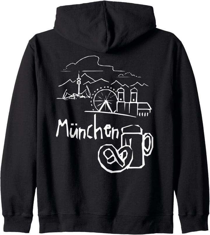 Brezel Bier Skyline München Kapuzenjacke