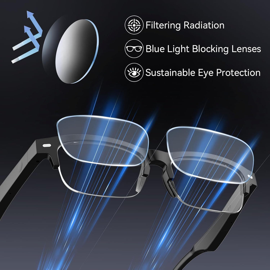 GenXenon AI Smart Glasses, Bluetooth KI Brille mit 164 Sprachen (Echtzeitübersetzung), Photochrome B