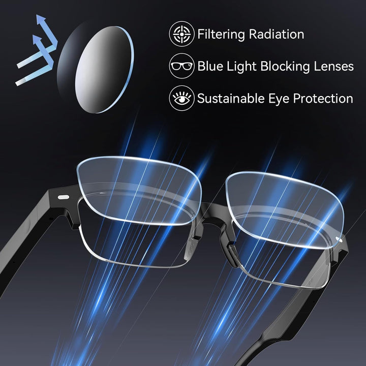 GenXenon AI Smart Glasses, Bluetooth KI Brille mit 164 Sprachen (Echtzeitübersetzung), Photochrome B