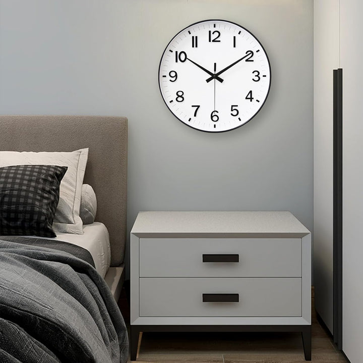 HZDHCLH 30cm Lautlos Wanduhr Schleichende Sekunde mit Arabisch Ziffer ohne Ticken für Dekoration Woh