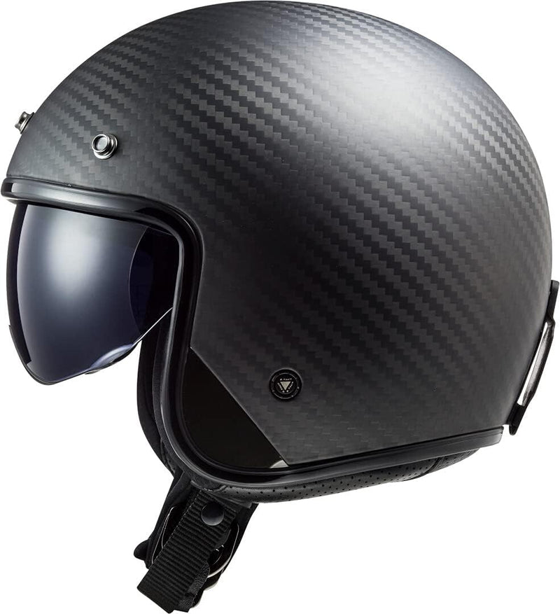 LS2 Motorradhelm OF601 BOB CARBON, Schwarz, S S Schwarz, S Schwarz