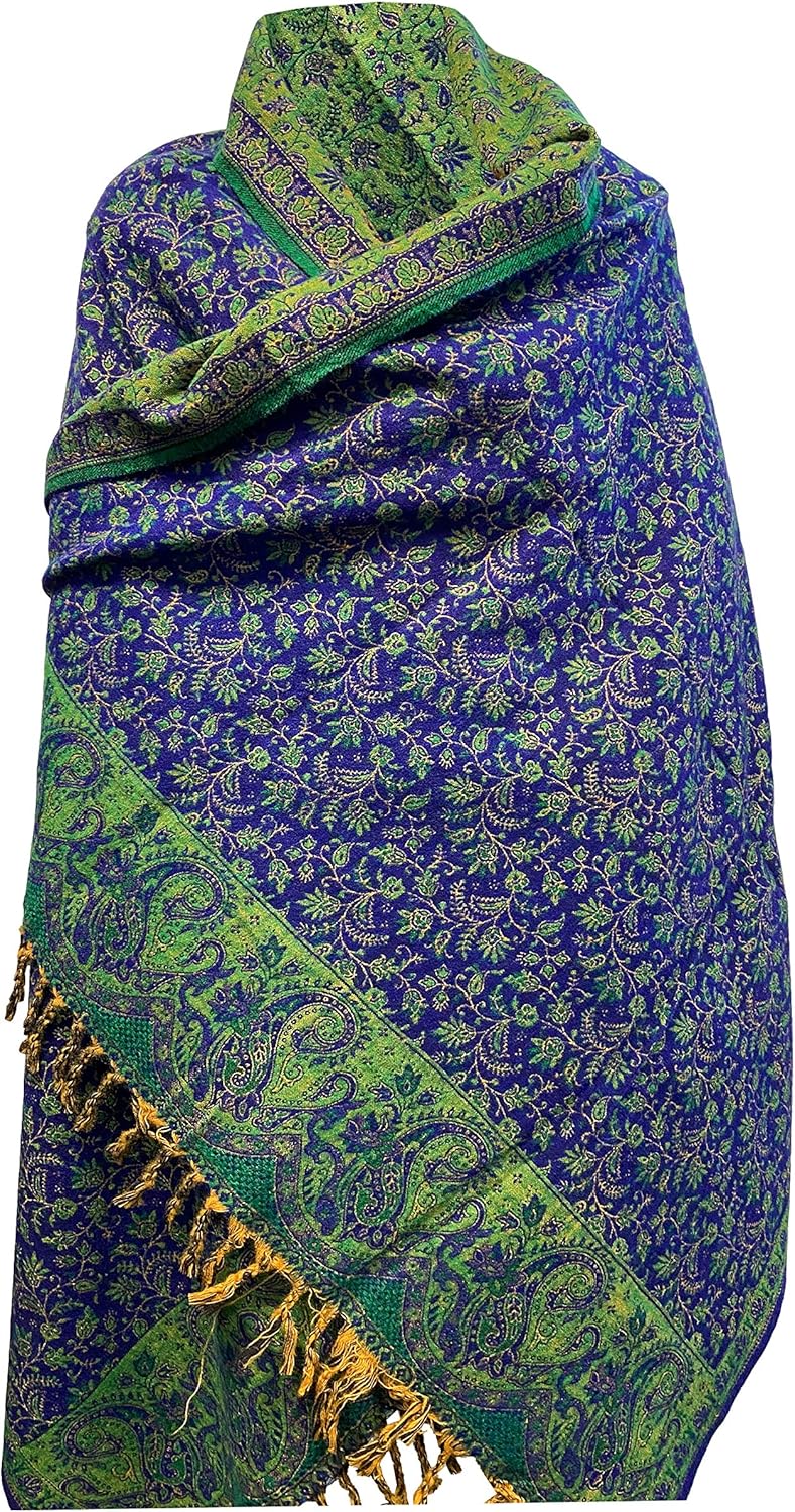 Luxuriöser Schal aus Yakwolle, handgefertigt, mit Blumenmuster, bequem, weich, Unisex, Reisewickel,