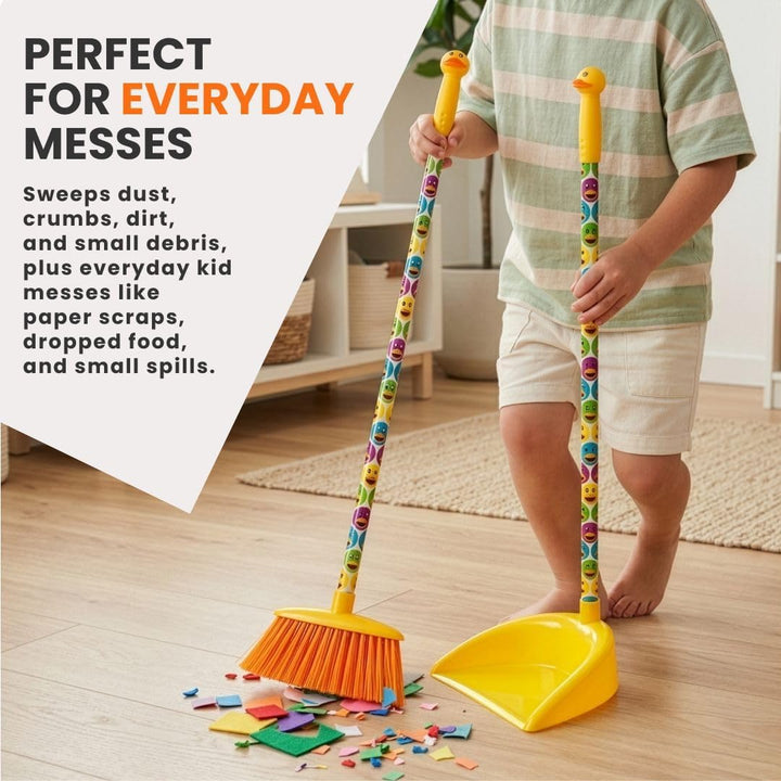 Vigar - Kids | Kehrset mit Besen und Kehrschaufel für Kinder Ducks