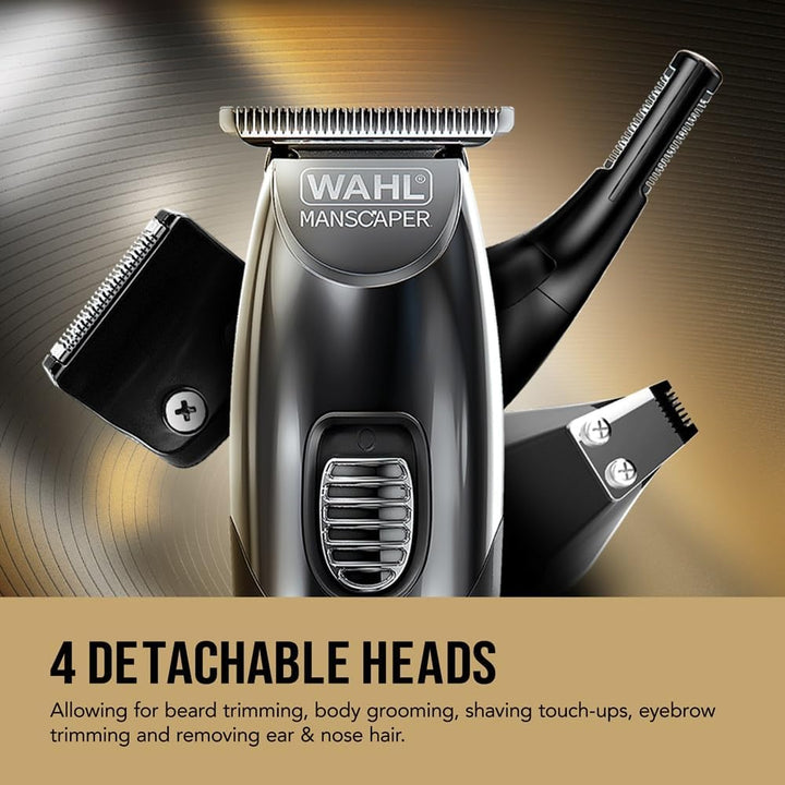 WAHL Manscaper Toolbox, Multigroomer, Bartschneider, Haarschneider, Lithium-Power, USB-Ladung, Schut