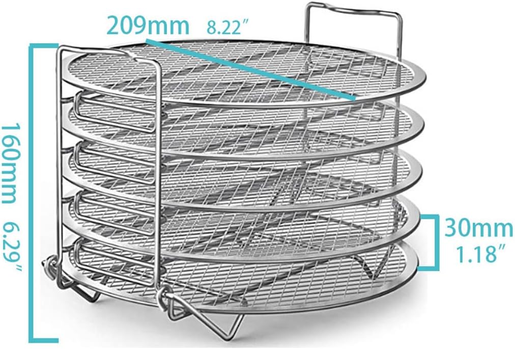 Dehydrator Rack Edelstahl Ständer Zubehör, Kompatibel mit Instant Pot, 5 stapelbare Schichten, Silbe