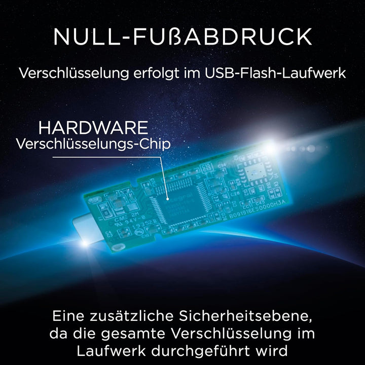 Integral 128GB Crypto-C Dual Verschlüsselter USB-Flash-Speicherstick, AES-XTS 256-Bit Hardware-versc
