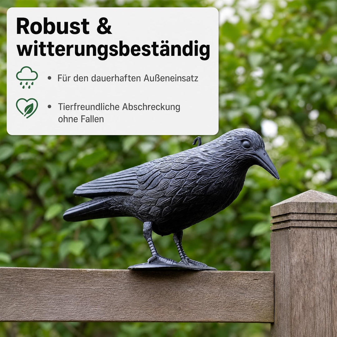 Brandsseller Schwarzer Rabe aus Kunststoff 36 x 20 cm Taubenabwehr Vogelschreck gegen kleine Vögel u