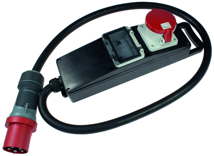 as - Schwabe 60814 Vollgummi-Steckdosenleiste S21+, 63A/400V-IP 44, 400 V, schwarz S21+ 63 A, ca. 43
