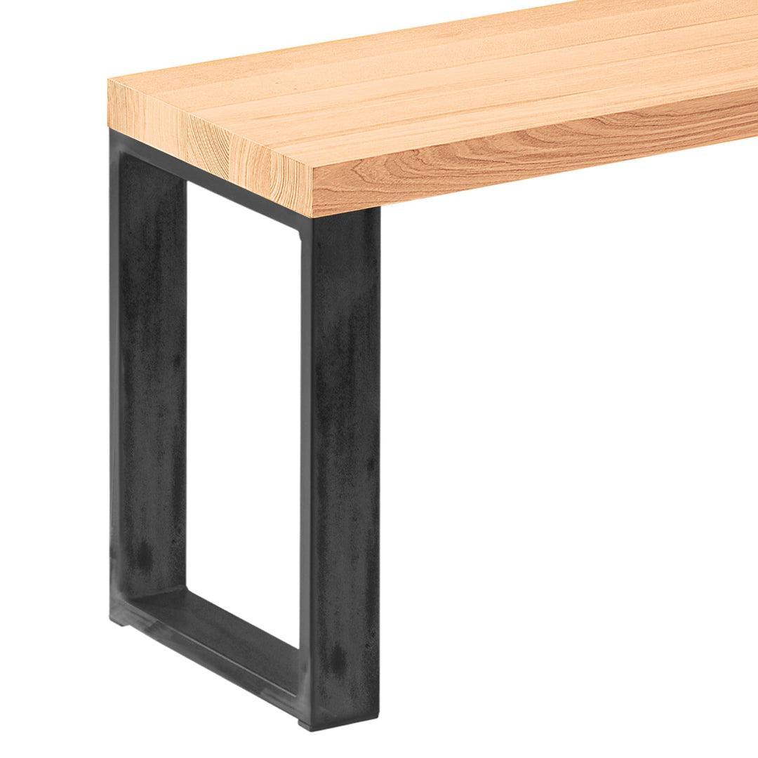LAMO Manufaktur Sitzbank Esszimmer Holzbank 30x100x47 cm, Möbelfüsse Simple Rohstahl mit Klarlack/Na