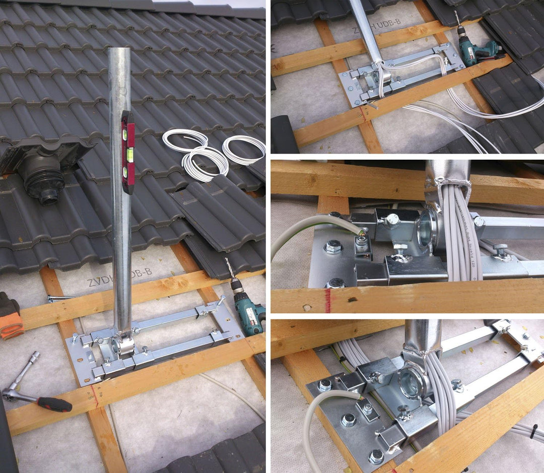 Dachsparrenhalter - DUR-line® Herkules E48-900 Edelstahl - über 1000Nm - Breite: 55 - 90 cm, Masthöh