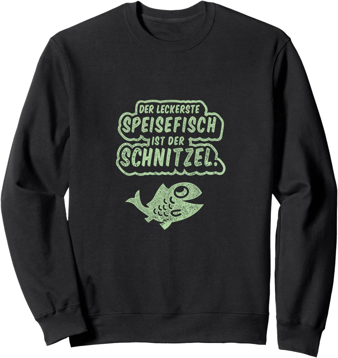 Angler Design Schnitzelfisch Geschenkidee für Angler Sweatshirt