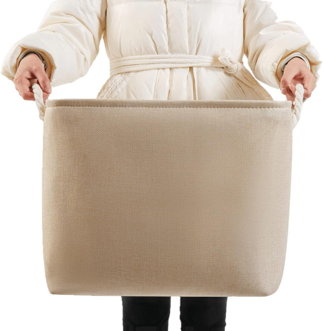 Mangata Aufbewahrungsbox Stoff,33 x 38 x 33 cm Grosser Grau Aufbewahrungskorb, Boxen Aufbewahrung fü