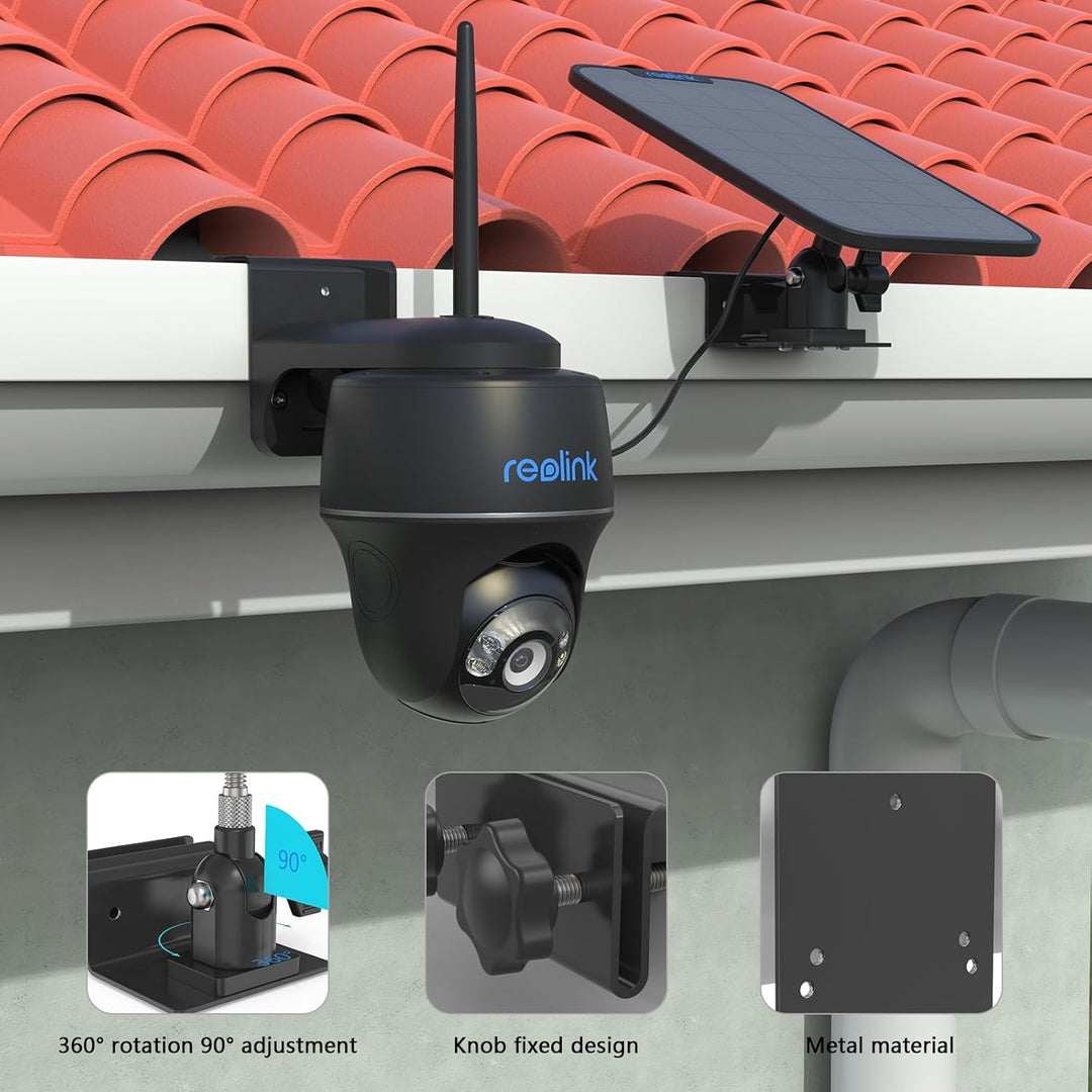 HOLACA Kamera und Solarpanel Dachrinnenhalterung Kompatibel mit Reolink Argus 3MP,4MP/2K,5MP/2K,4K/8