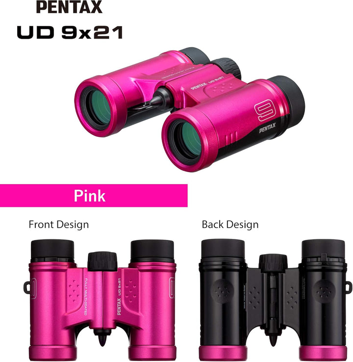 PENTAX Fernglas UD 9x21 - Pink EIN helles, klares Sichtfeld, EIN kompaktes, leichtes Gehäuse mit Dac