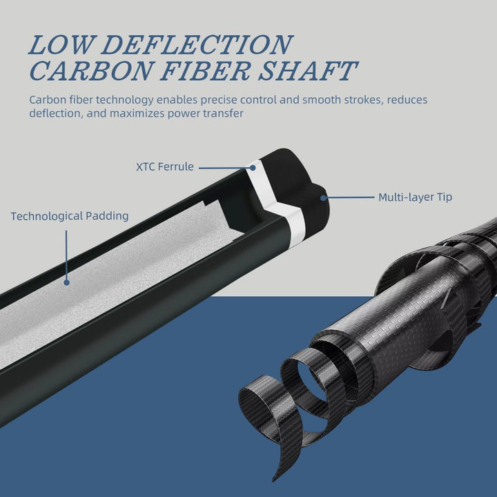 KONLLEN Carbon Fiber Pool Queue Wrapless Dragon Professional (Full Carbon Technology Low Deflection