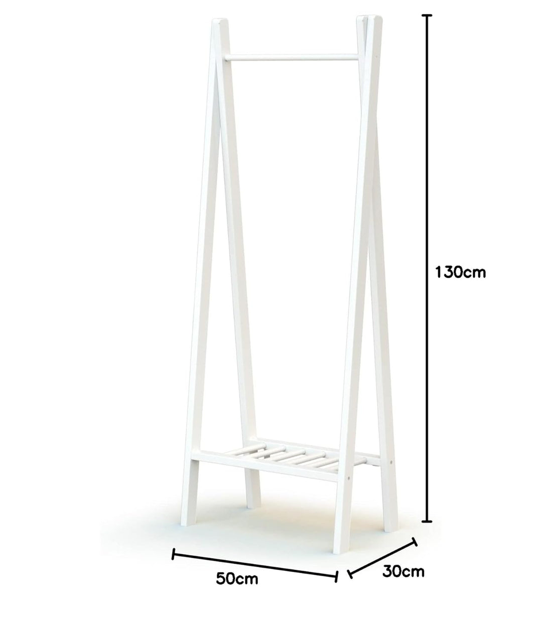 AT4 - ESSENTIEL Weisser Kleiderständer | 30 x 50 x 130 cm | Kleiderständer in idealer Höhe für Kinde
