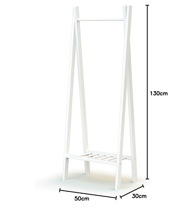 AT4 - ESSENTIEL Weisser Kleiderständer | 30 x 50 x 130 cm | Kleiderständer in idealer Höhe für Kinde
