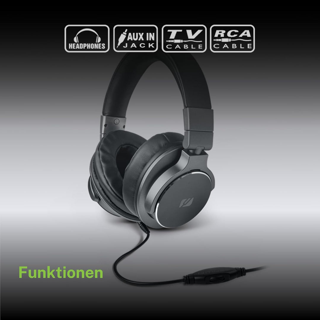 MUSE - M-275 CTV | TV-Kopfhörer mit langem Kabel (6m) | Over-Ear Kopfhörer | Lautstärkeregler, Verst