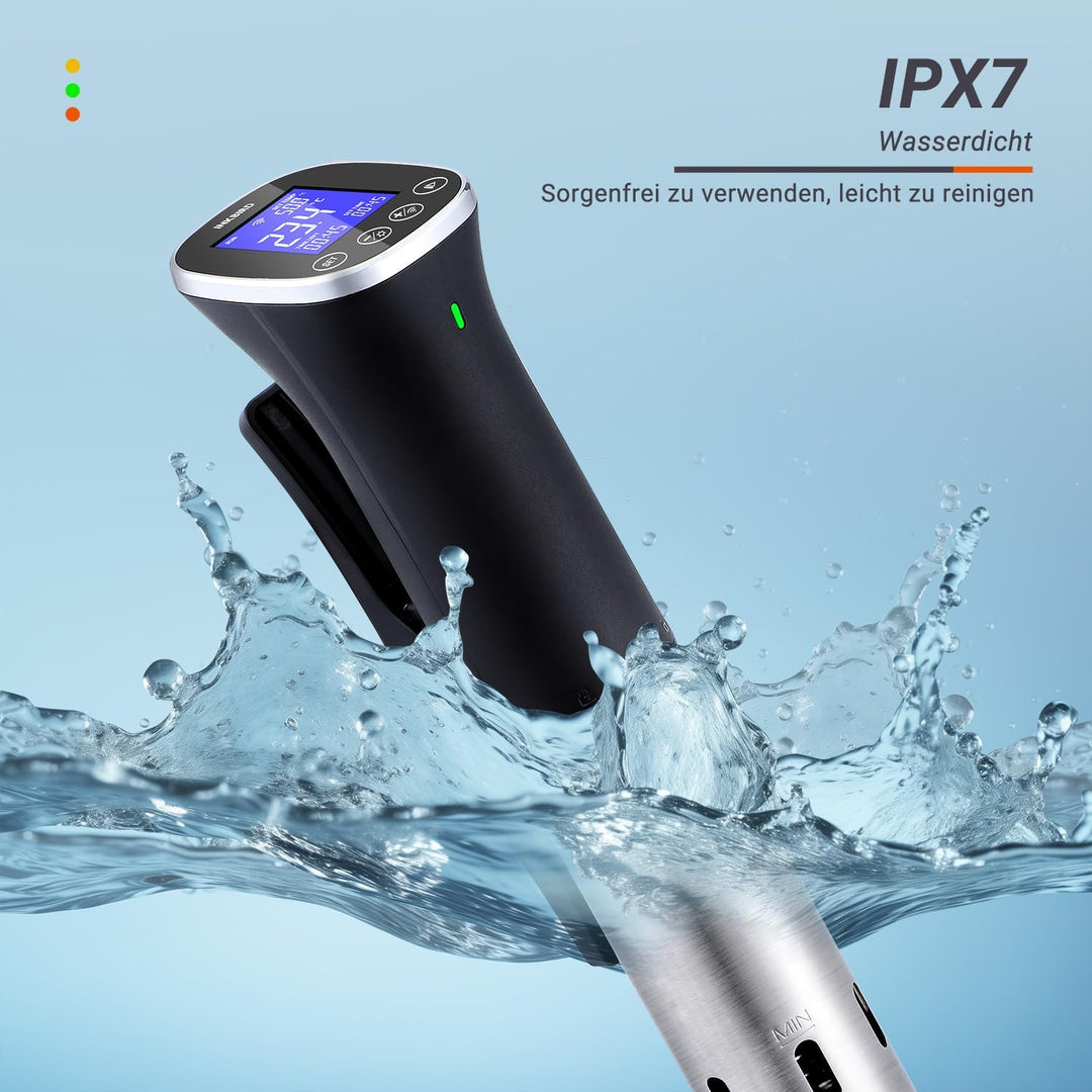 Sous Vide, Sous Vide Stick ISV-300W WLAN Professioneller Küchenroner, 0-90℃ Niedertemperaturgaren |
