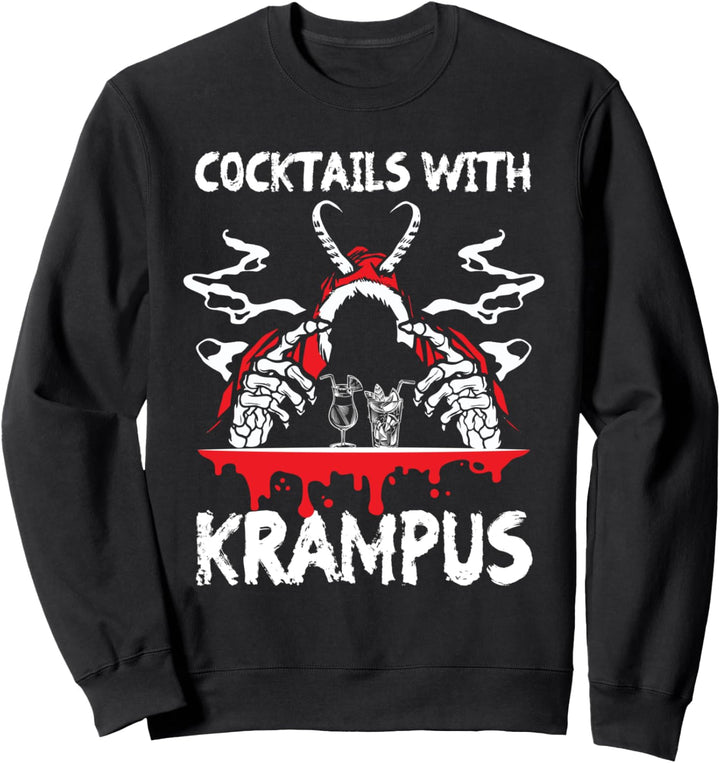 Cocktails mit Krampus skandinavischer Teufel Xmas Trinkfächer Sweatshirt