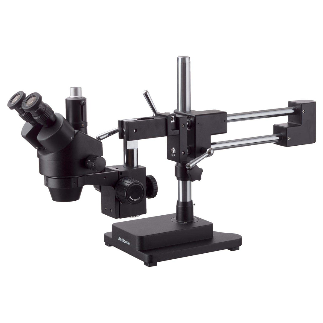AmScope SM745T-B Trinokulareser Zoom-Stereomikroskopkopf mit Schwarzer Oberfläche, 7X-45X