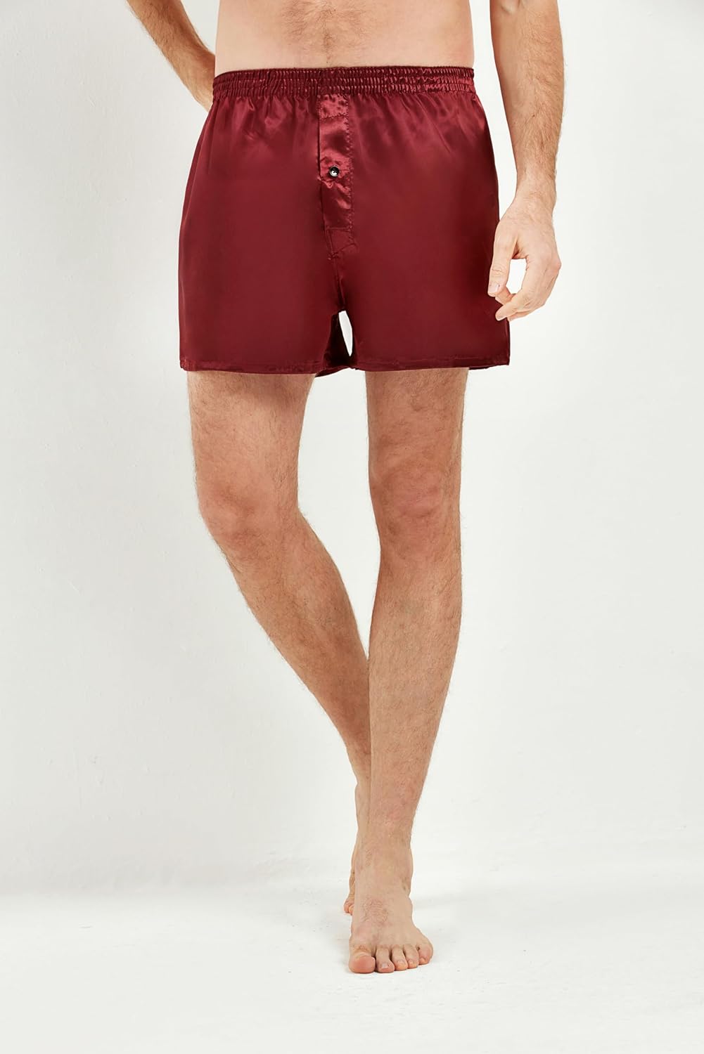 JupiterSecret Herren Satin Boxershorts Pack Unterwäsche, Silk Feeling Schlafshorts mit elastischem B