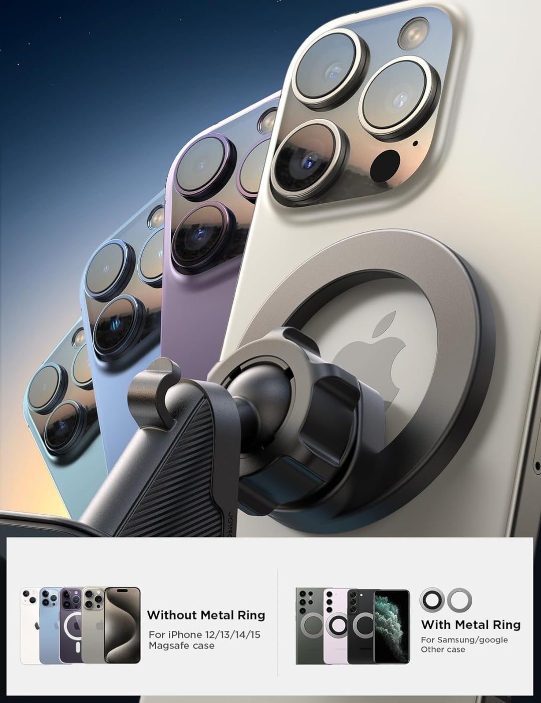 JOYROOM Handyhalterung Auto Magnet mit 20 x N55 Magneten, 2-in-1 Autohalterung mit MagSafe, Magnetis