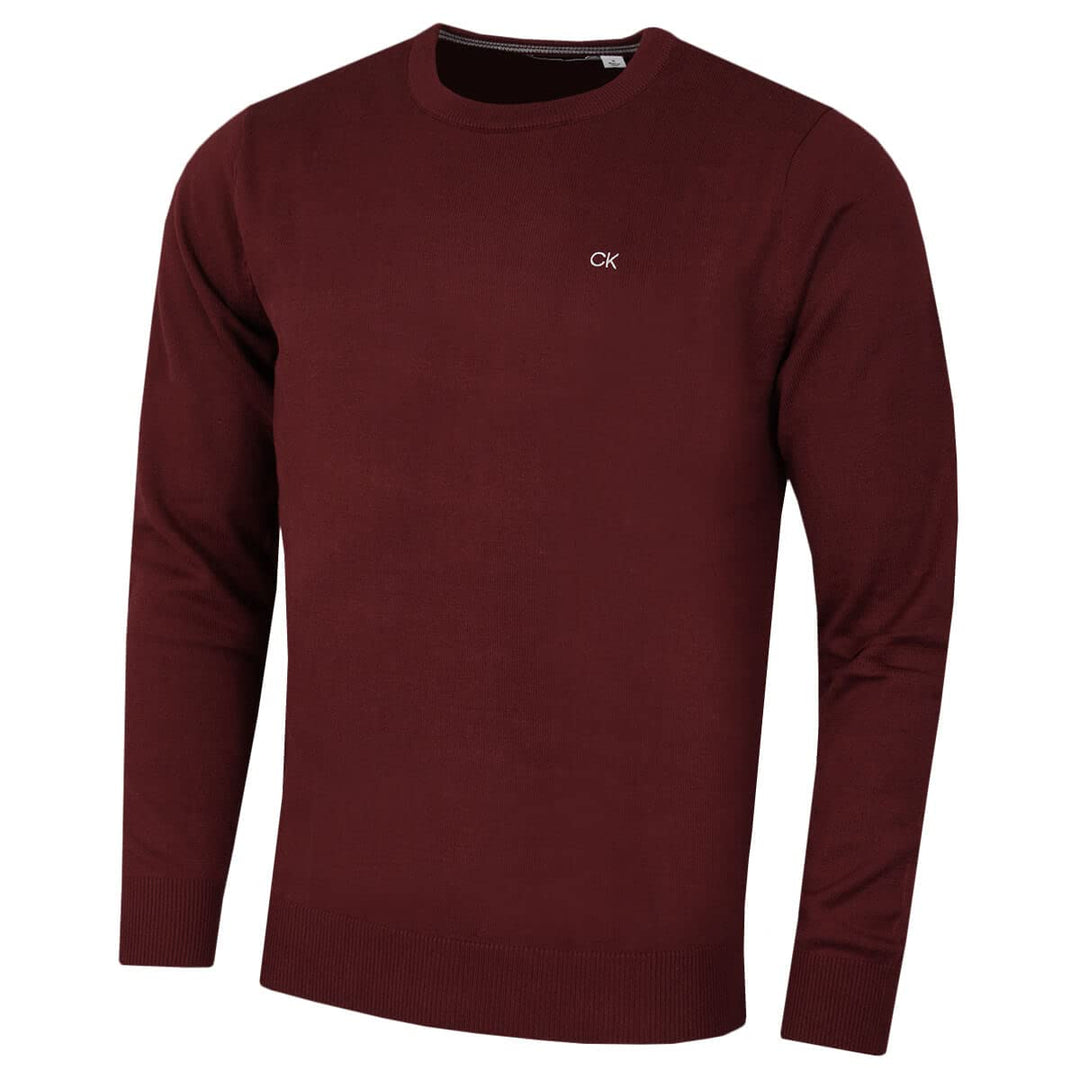 Calvin Klein Herren mit Rundhalsausschnitt aus weicher Baumwolle Sweater, Burgundy