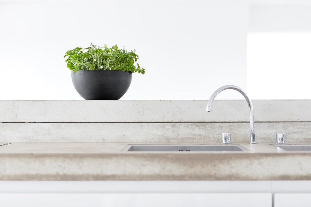 ECOPOTS Pflanzschale Blumentopf Brüssel Dunkelgrau - Durchmesser Ø 35 cm rund gross - Pflanzentopf a