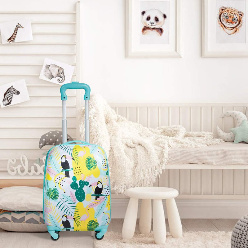 DREAMADE 2tlg. Kinderkoffer mit Rucksack, 16” + 12” Kinderkoffer Set , Kindertrolley Kindergepäck Ha