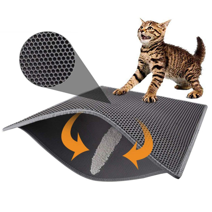 Pieviev Katzenklo Matte, Katzenstreu Matte Katzenklo Unterleger Waben Design Katzenklo Vorleger wass