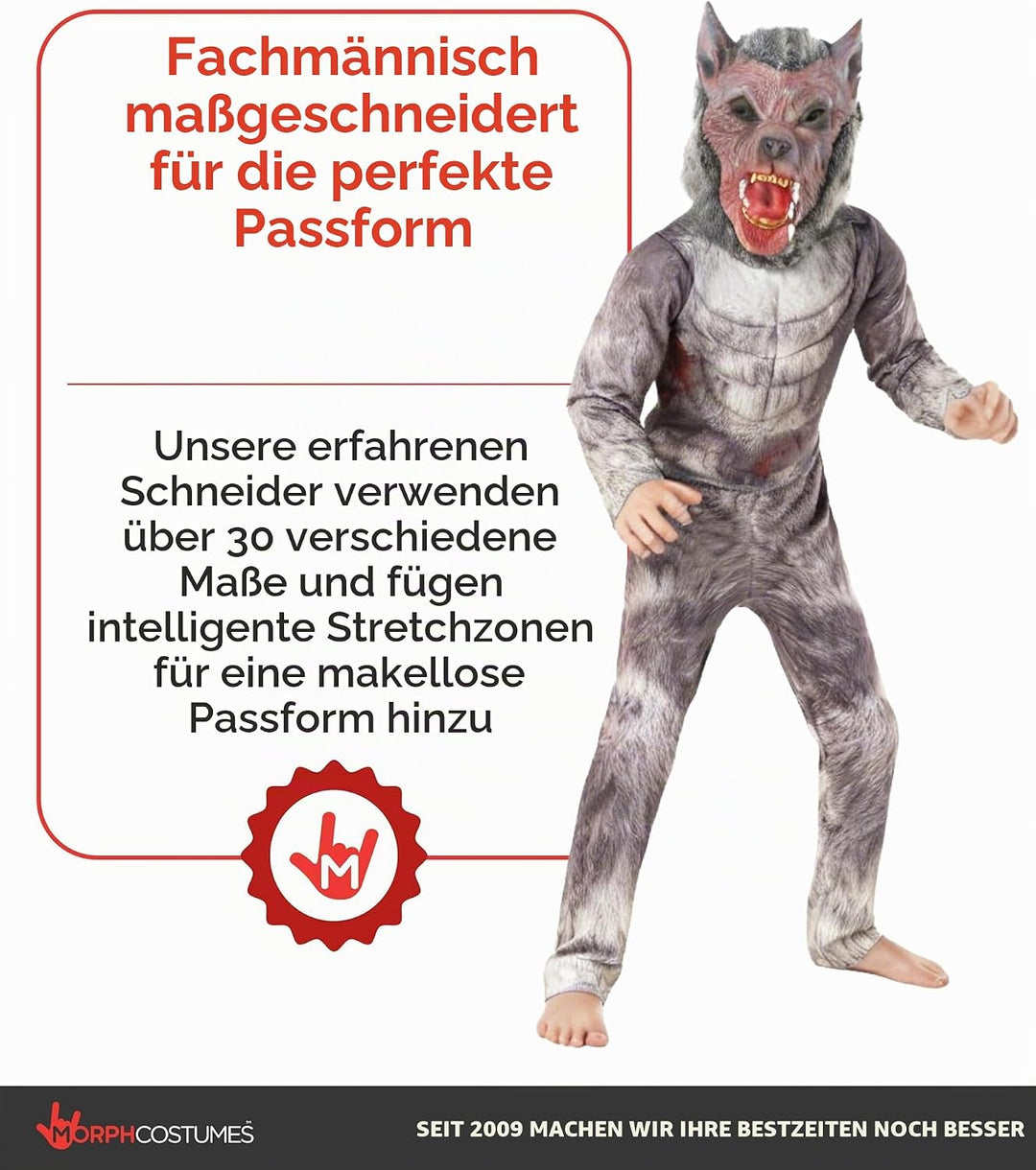 Morph Halloween Kostüm Kinder, Werwolf Kostüm Kinder, Kostüm Werwolf Kinder, Werwolf Kinder Kostüm,