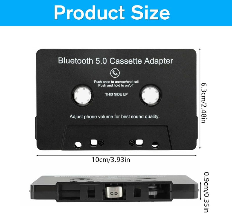 Editbar Bluetooth 5.0 Audio Kassetten, Aux Bluetooth Adapter Auto, Kassette Bluetooth Adapter Auto,