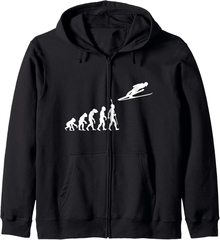 Skispringen Skispringer Skisprung Evolution Fun Sportler Kapuzenjacke