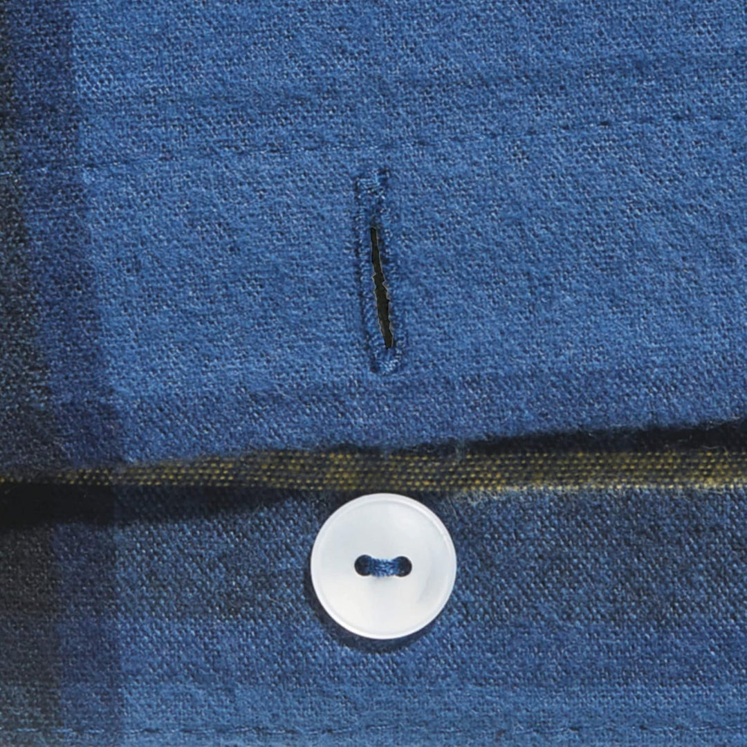 Erwin Müller warme Bettwäsche Flanell buntgewebt blau Grösse 200x200 cm (2X 80x80 cm) - hautsympathi