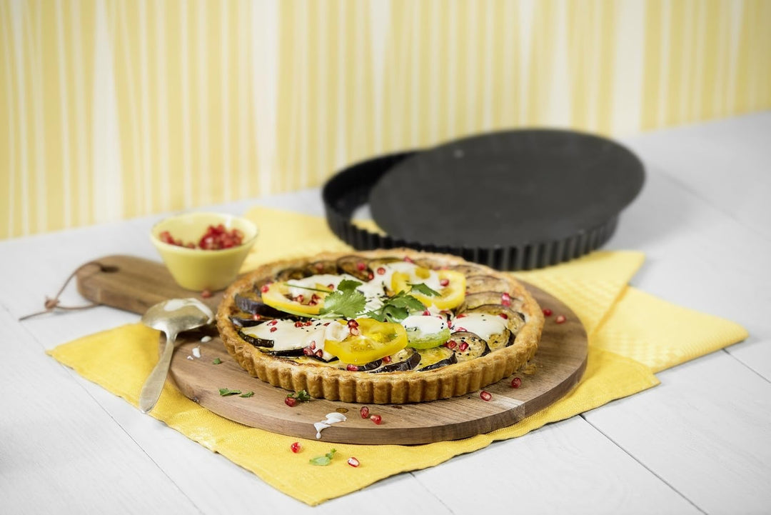 ORIGINAL KAISER Classic Tarteform mit Hebeboden 28 cm, Quicheform antihaftbeschichtet, 1 - Pack & Cl