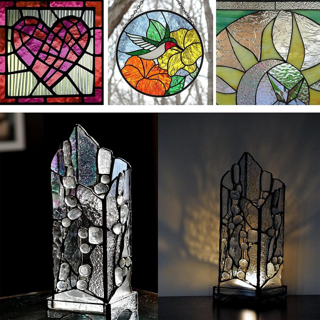 PALJOLLY Transparente strukturierte Buntglasscheiben, 10,2 x 15,2 cm, durchscheinende Kathedralen-Gl