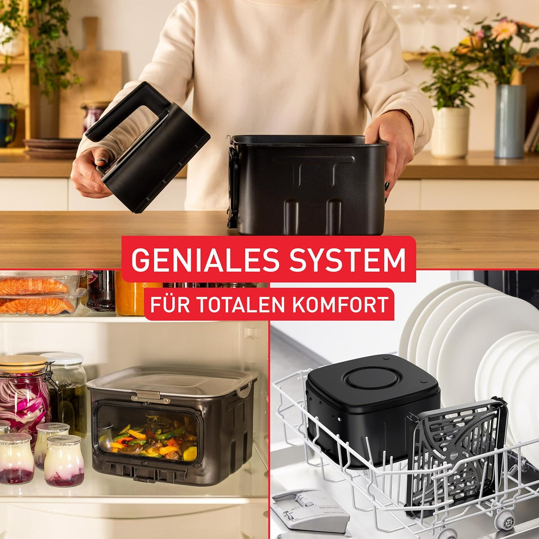 Tefal Easy Fry Silence Heissluftfritteuse, 7 L Fassungsvermögen, Silent-Technologie, Smart Assist Sy