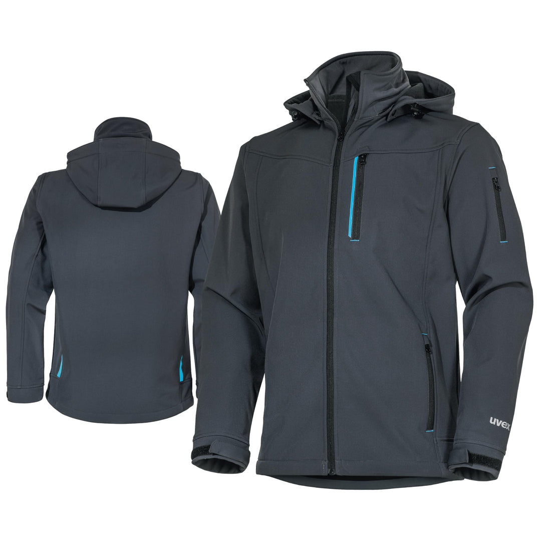 uvex tune-up Softshell-Arbeitsjacke - für Herren - Outdoorjacke 3XL Blau, 3XL Blau