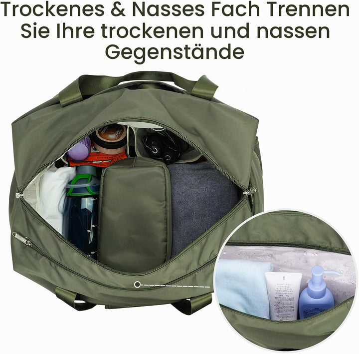 Ceneda Sporttaschen Klassische Reisetasche mit Schuhfach und Kulturtasche Sporttasche Damen Herren T