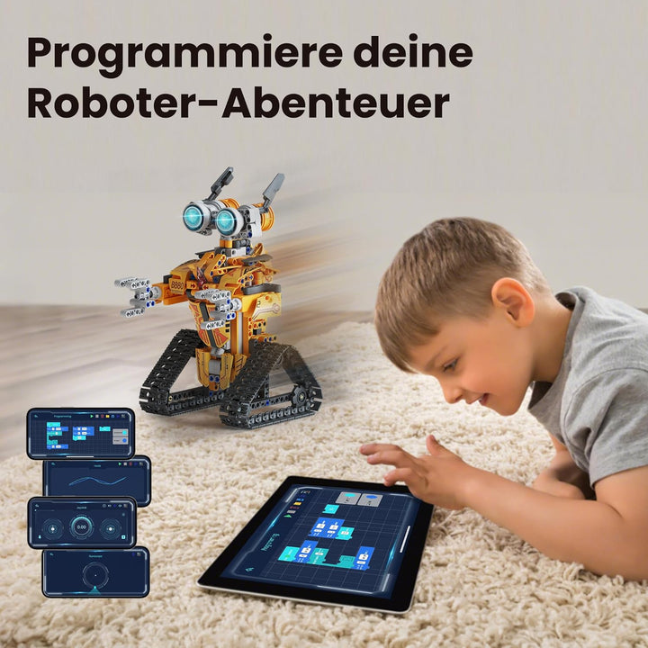 Sillbird Technik Roboter für Kinder Bausatz Bauspielzeug, 3-in-1 Roboter mit Bluetooth-Fernsteuerung