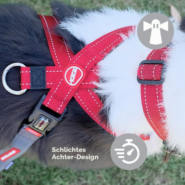 EzyDog Anti Zieh Geschirr Hund - Crosscheck Hundegeschirr für Kleine, Mittelgrosse und Grosse Hunde,