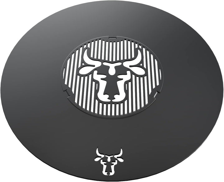 tuning-art GE01-20 Grilleinsatz | Rund | Bullenmotiv | Stahl | Grillrost für Grillplatte Plancha Grö