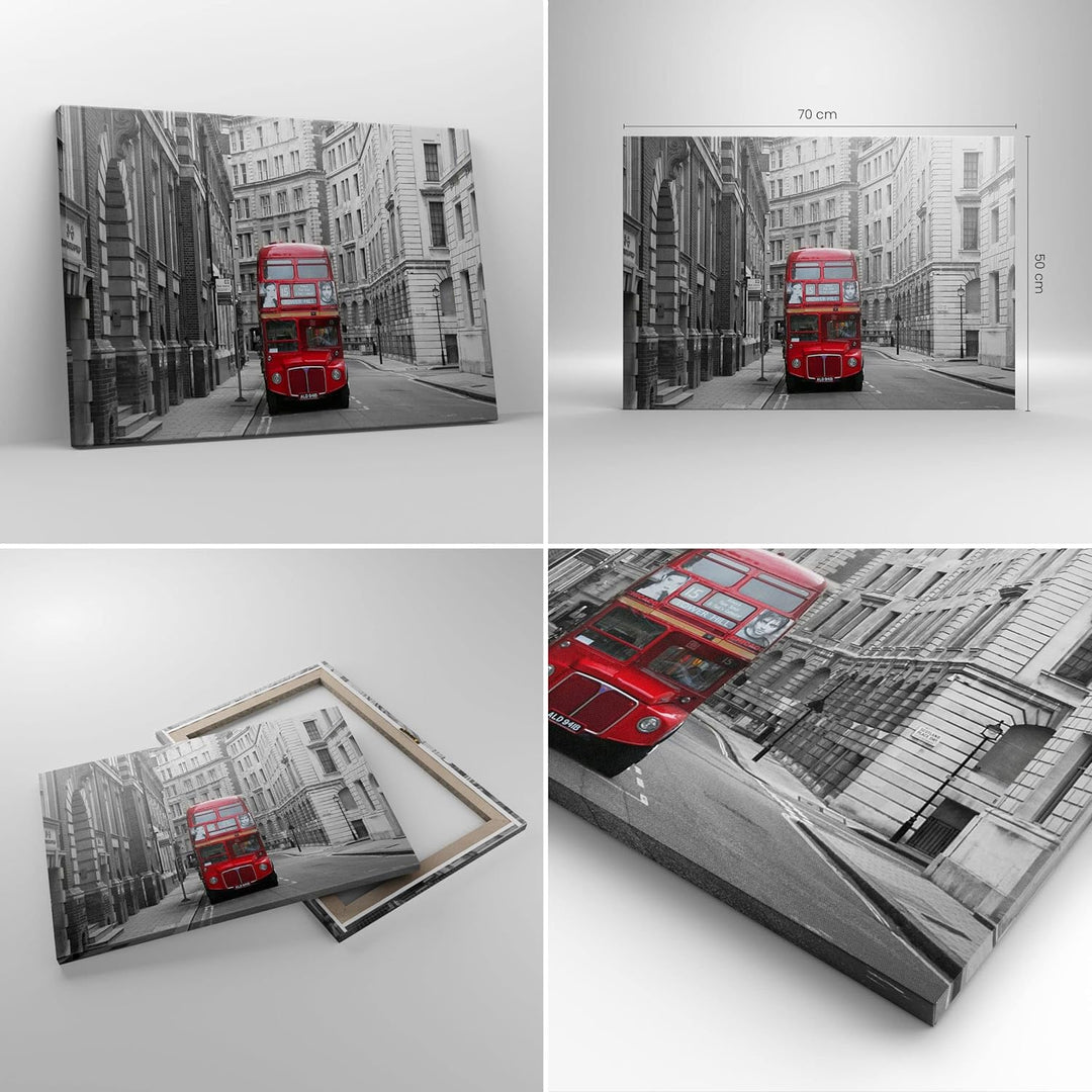 Bilder auf Leinwand Bus england urlaub london Leinwandbild 70x50cm Wandbilder Dekoration Wohnzimmer