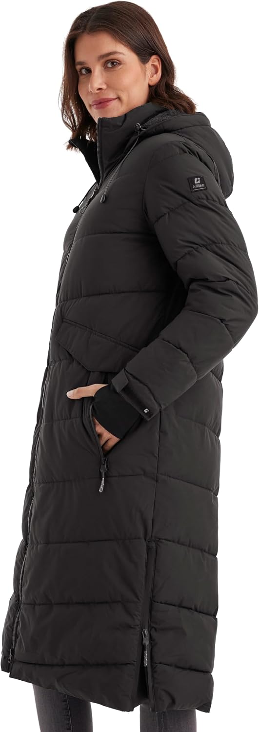 Killtec Damen Kow 62 Wmn Qltd Ct Wintermantel/Mantel in Daunenoptik mit Kapuze 38 Schwarz, 38 Schwar