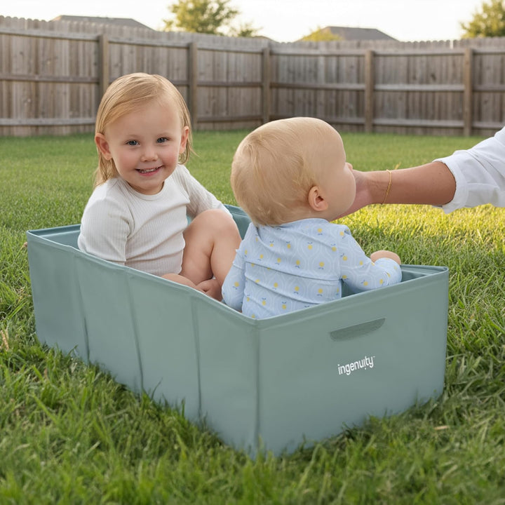 Ingenuity Tuckaway Kleinkinderbadewanne, verwandelt Dusche in Badewanne, Zusammenklappbar, Leicht zu