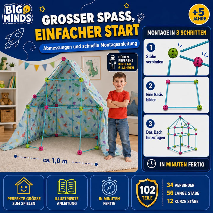 Party town Xtrem Projects - Höhle Bauen Kinder XL | Bausatz Kinder | Spielzeug Kinder 5 Jhare | Gart
