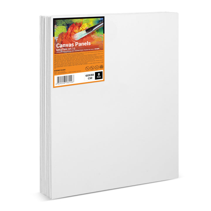 ESENG® Malkarton Gross, 8 Stück, 60x80 cm, 100% Baumwolle, 4mm dick, 280g/m², Canvas Panel Set, Malk